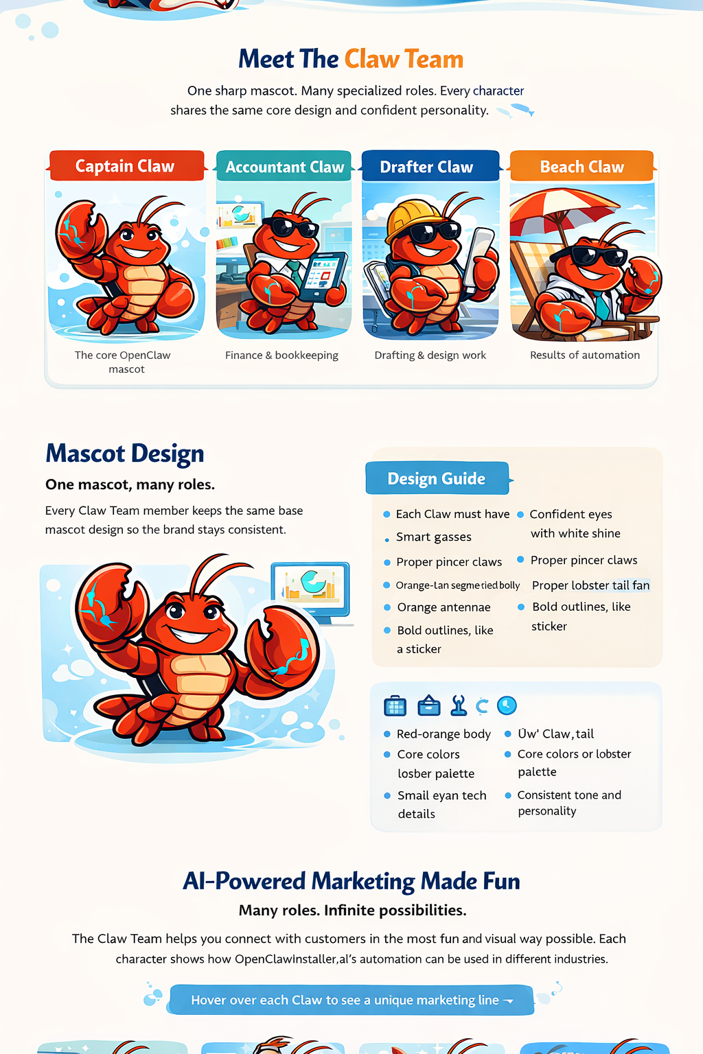 The Claw Team concept sheet